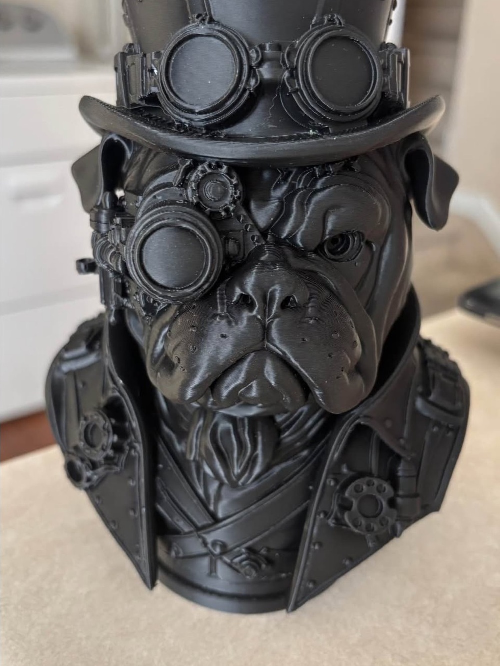 3D printed Steam punk Bulldog bust